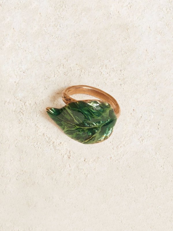 Leaf Ring in Forest Green