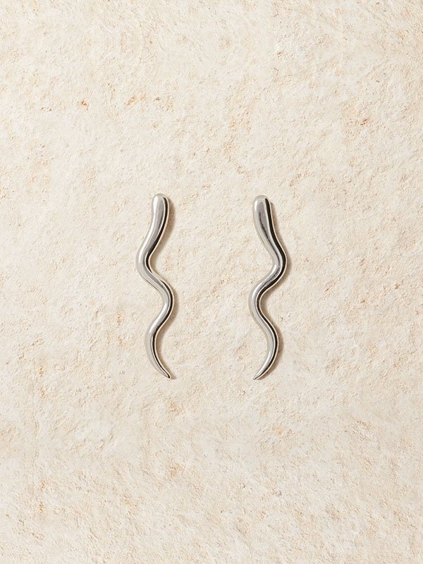 Snake Earrings in Silver