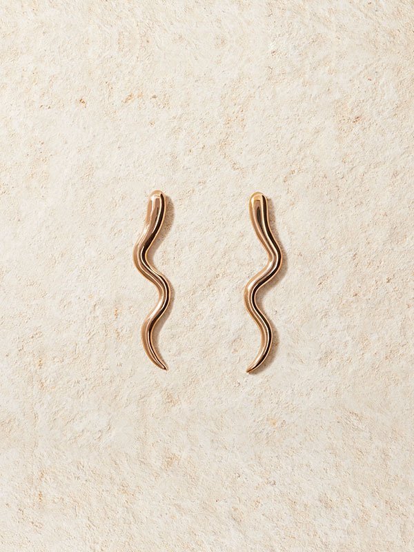 Snake Earrings in Bronze