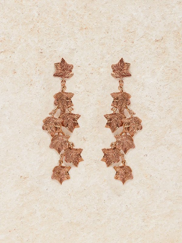 Ivy Vine Earrings in Bronze
