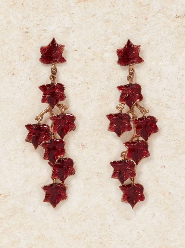Ivy Vine Earrings in Cherry