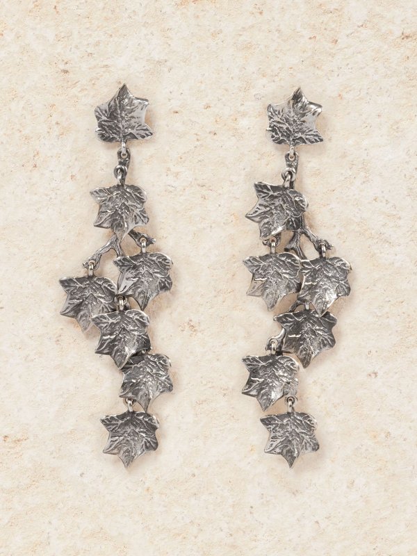 Ivy Vine Earrings in Silver