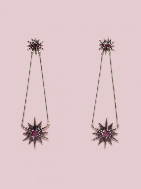 Astri Drop Earrings in Pink and Cherry