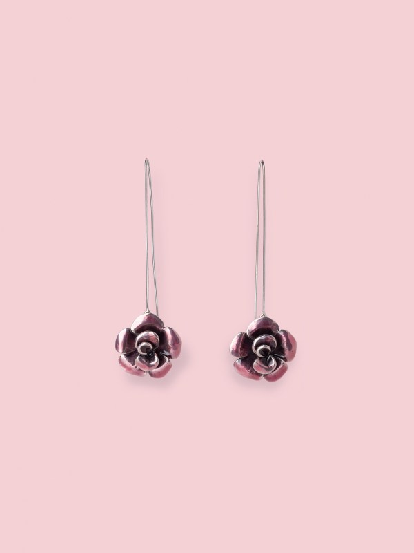 Bouquet Drop Earrings in Pink
