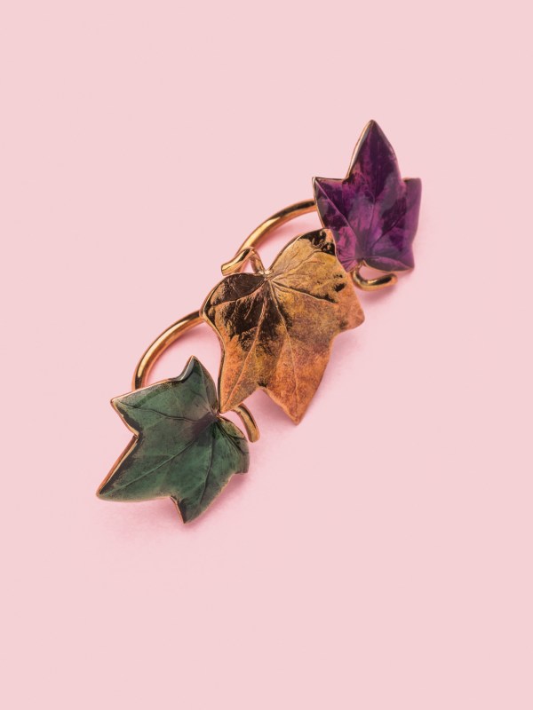 Edera Duo Ring in Bronze, Violet and Forest Green