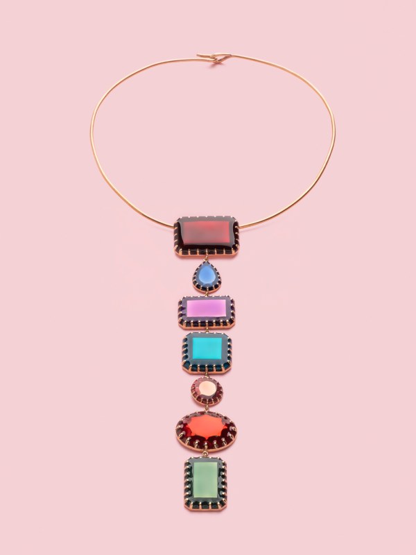 Rainbow Pendant Necklace in Bronze and Multicolour