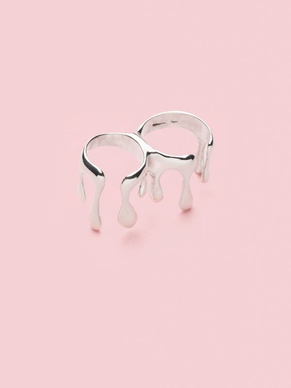 Gocce Double Ring in Silver