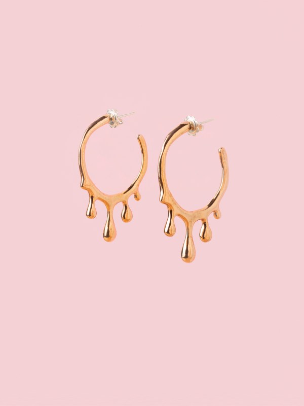 Gocce Hoop Earrings in Bronze L