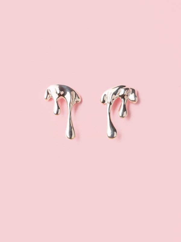 Gocce Pin Earrings in Silver