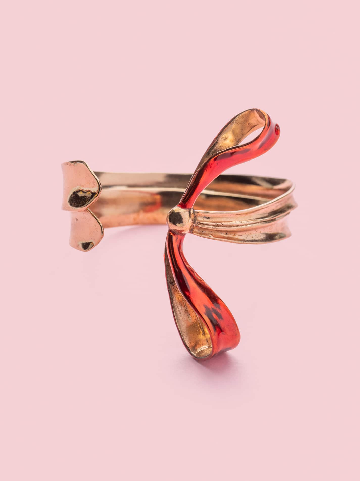 Fiocco Double Bracelet in Bronze and Cherry