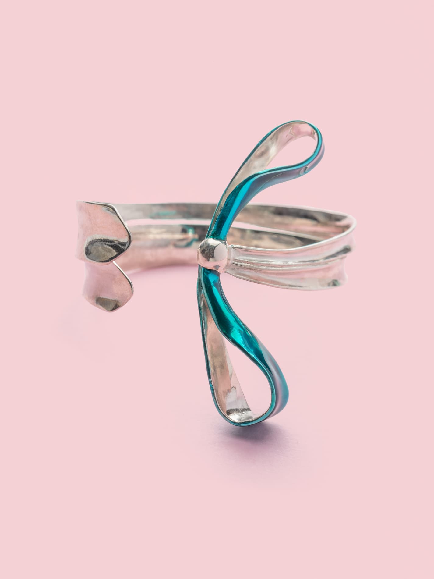 Fiocco Double Bracelet in Silver and Mediterranean Blue