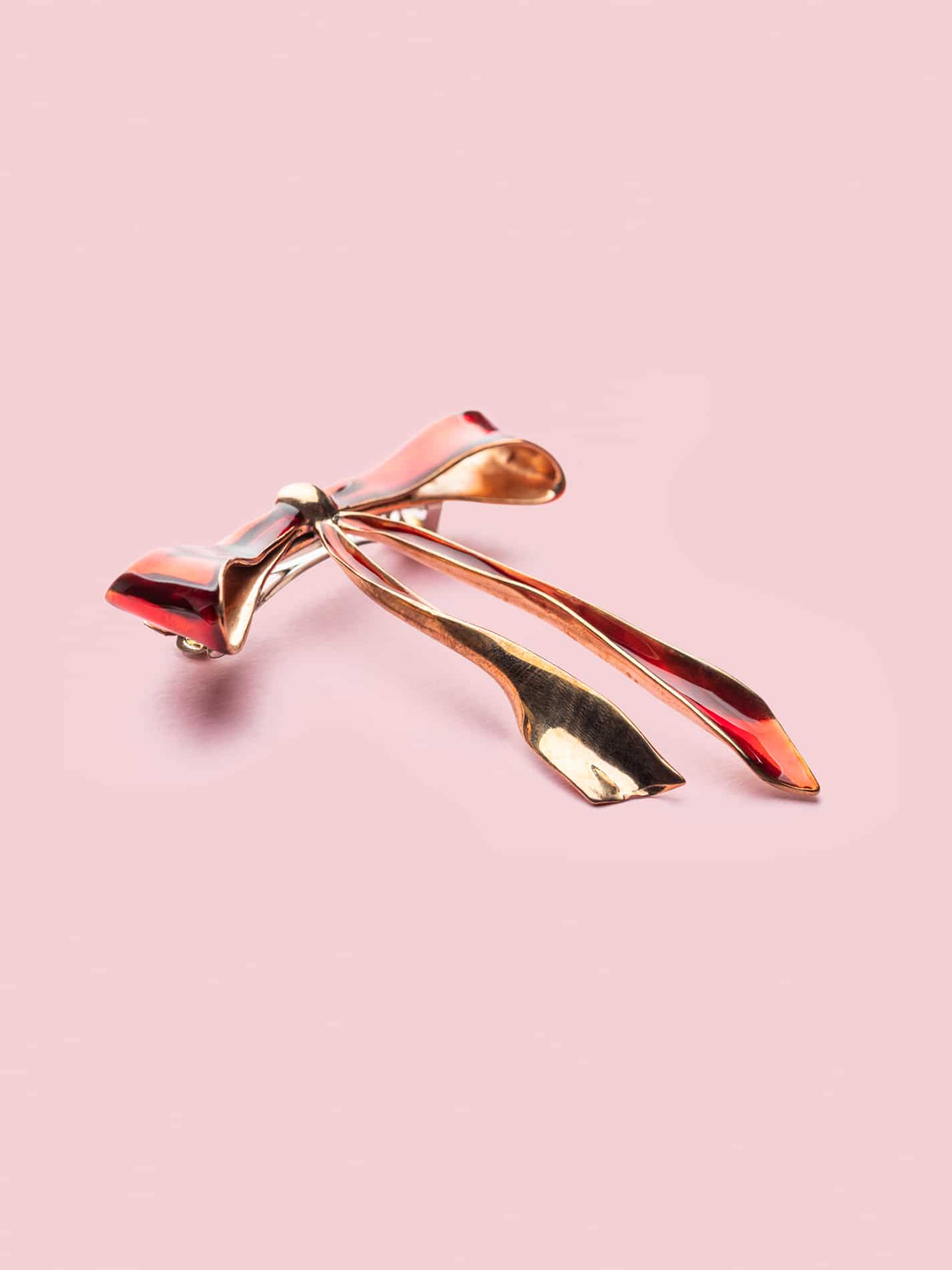 Fiocco Hairclip in Bronze and Cherry
