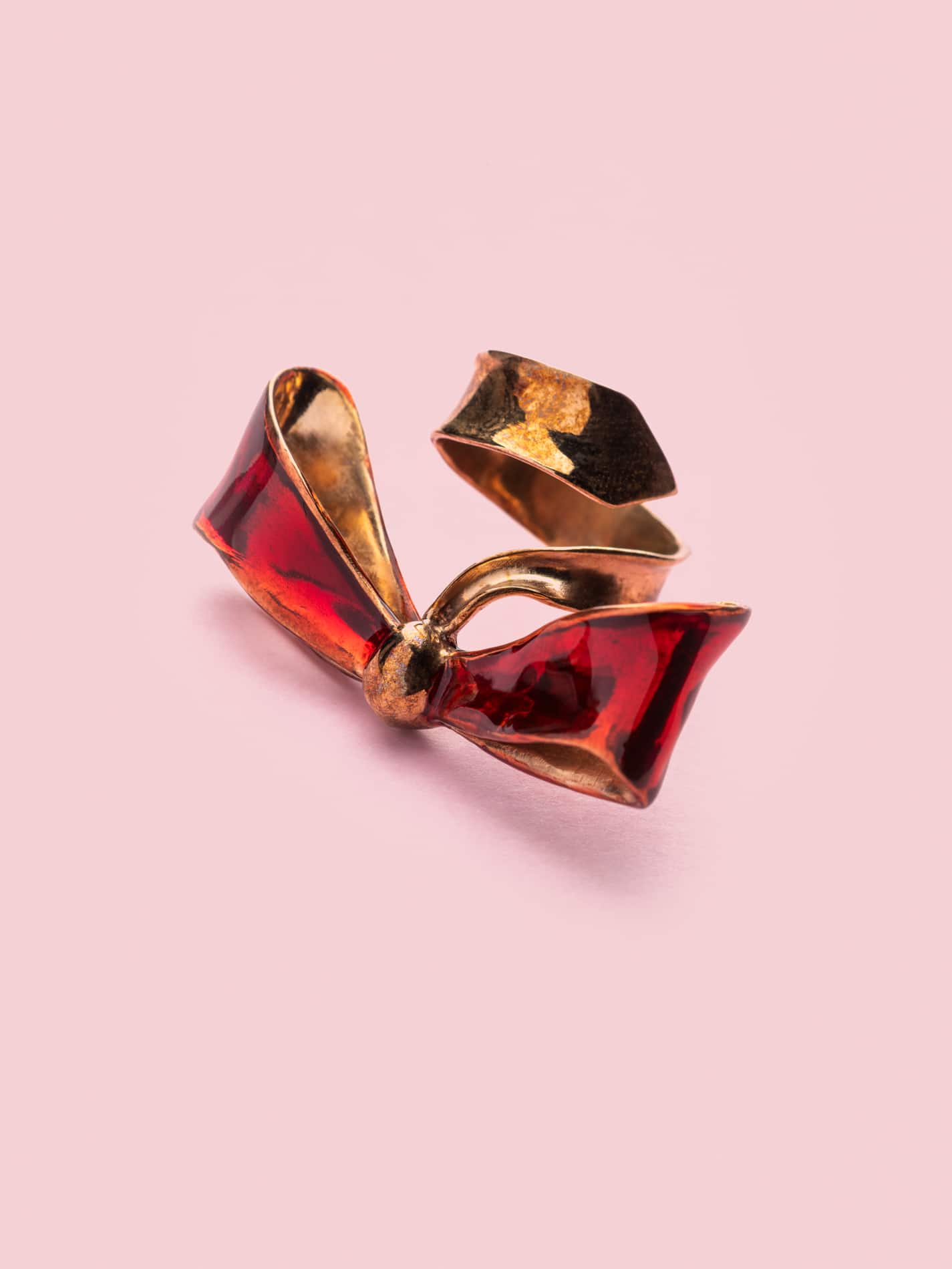 Fiocco Ring in Bronze and Cherry L