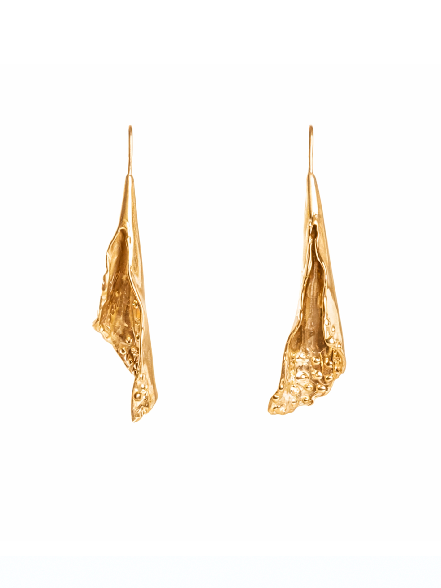 Melted Diamond Earrings Plated in Gold