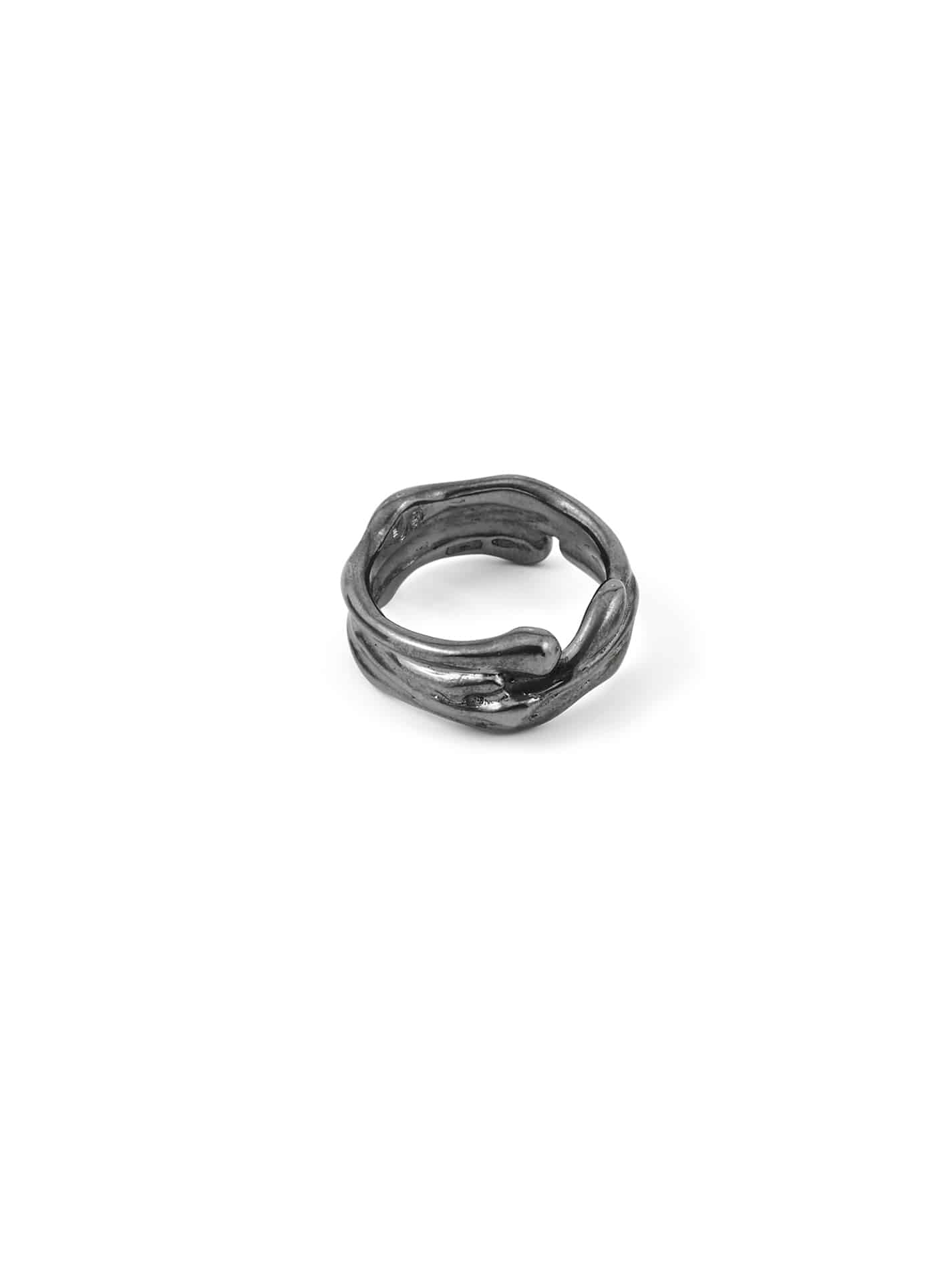 Melted Ring in Oxidized Silver