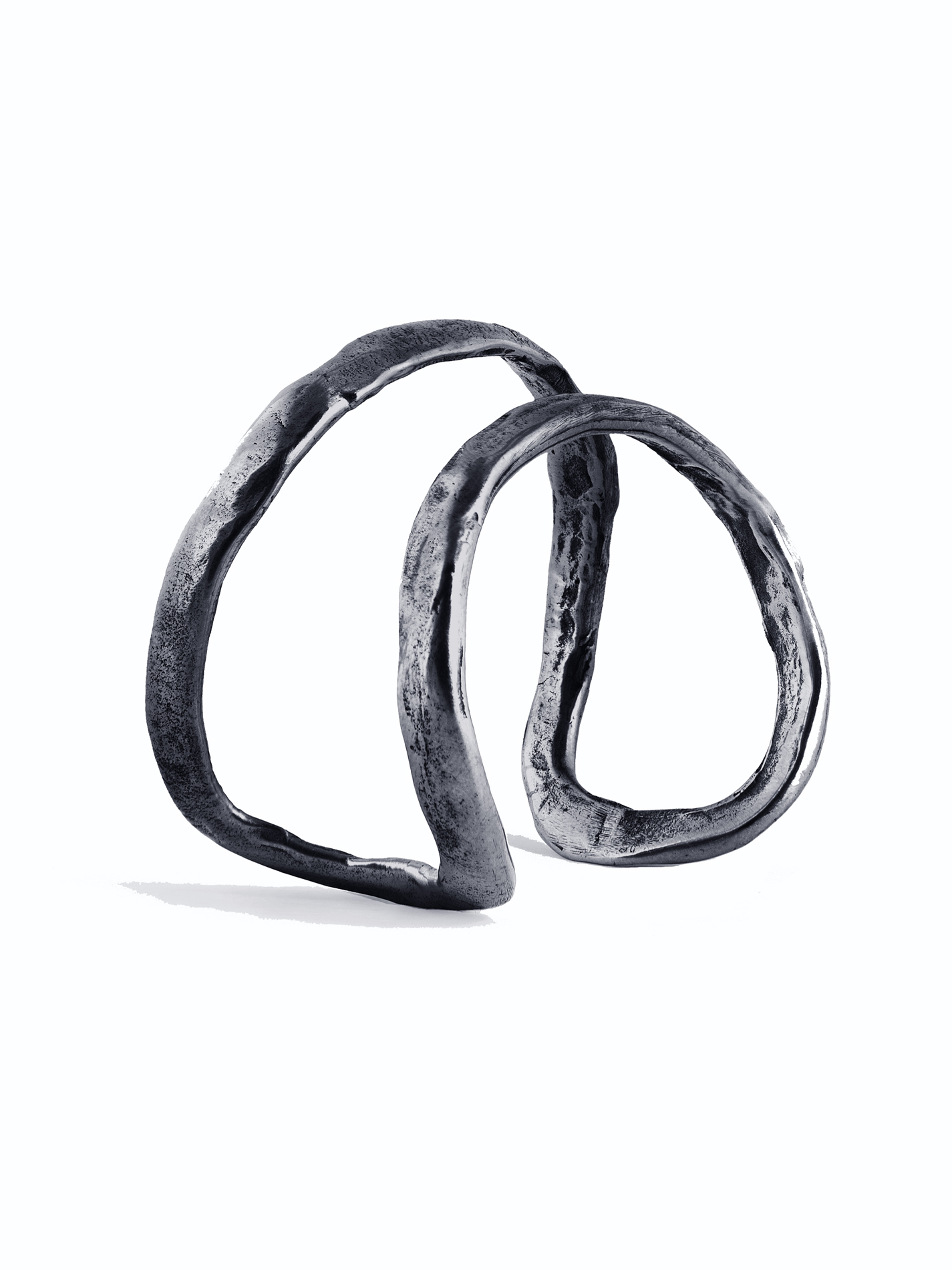 U Cuff Plated in Oxidized Silver