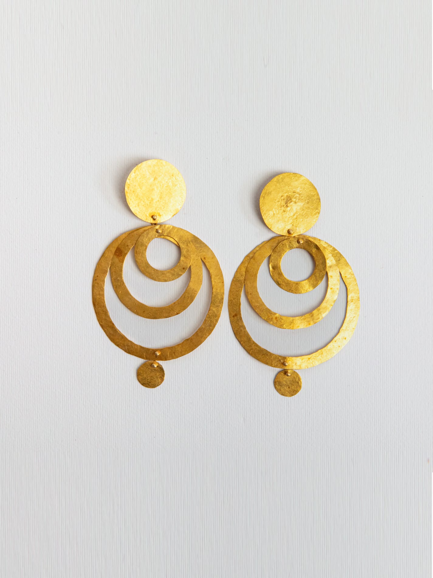 Pin Drop Hoop Earrings 24 kt Gold