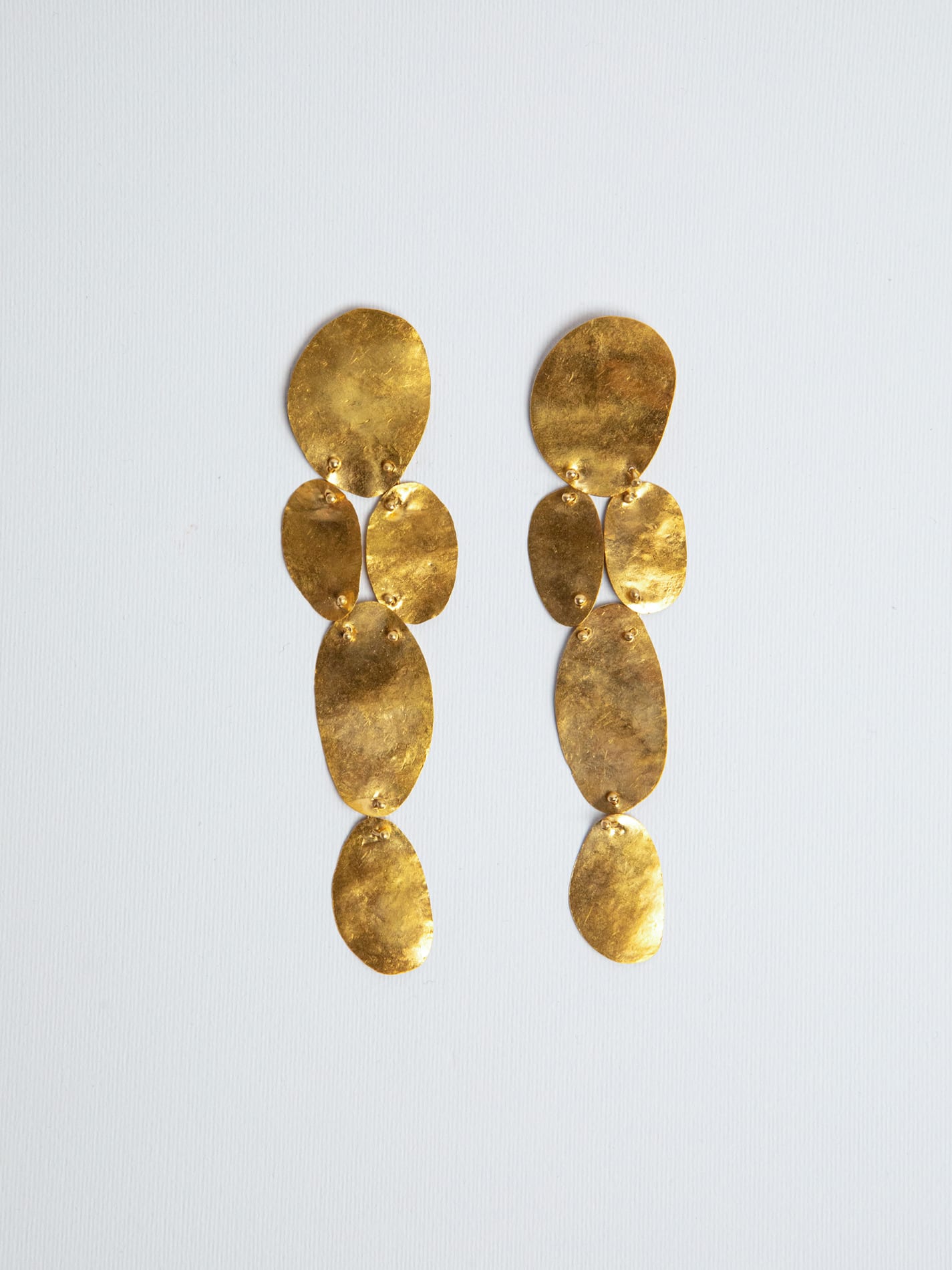 Cluster Earrings 24 kt Gold