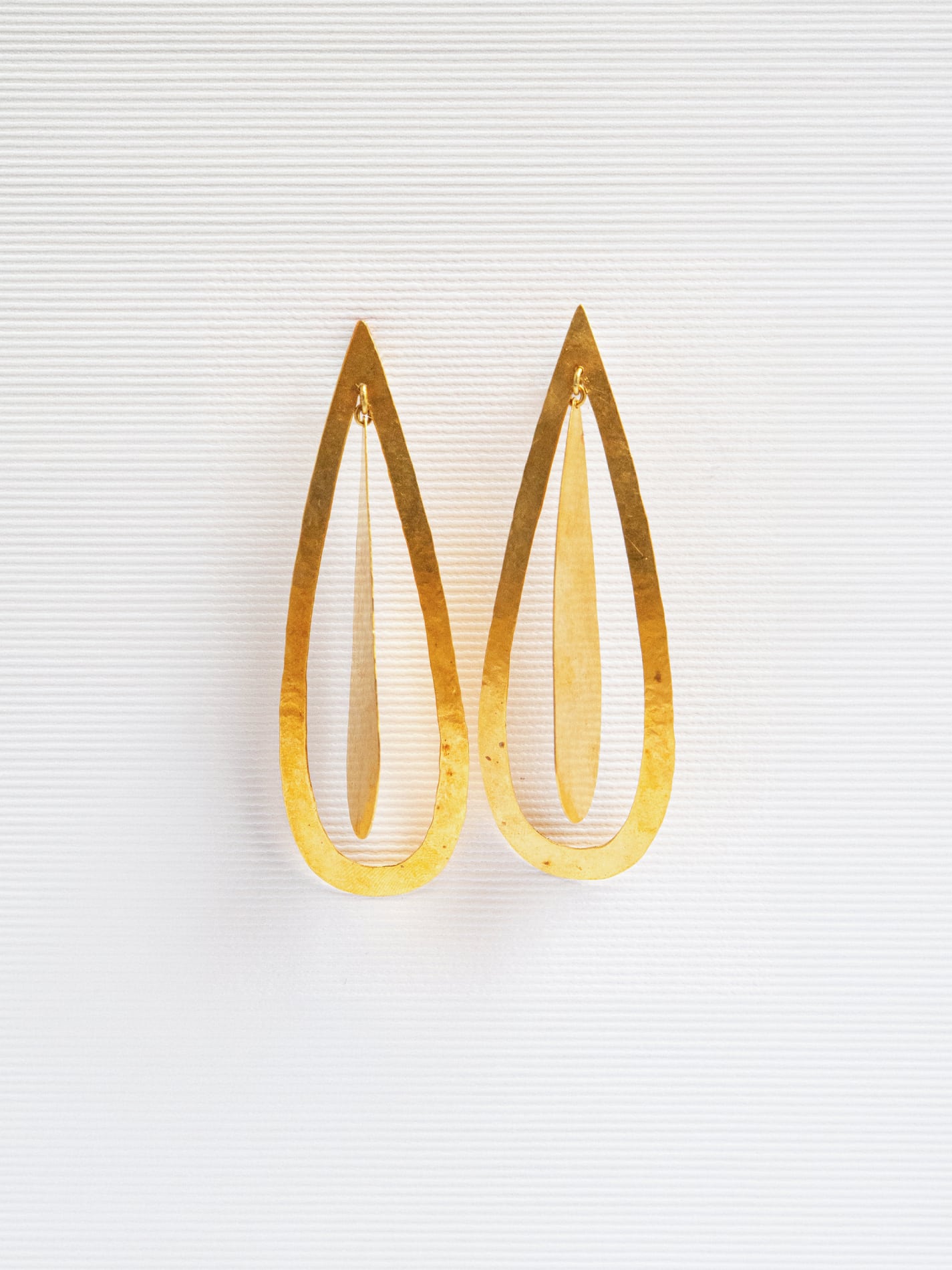 Double Drop Earrings 24 kt gold